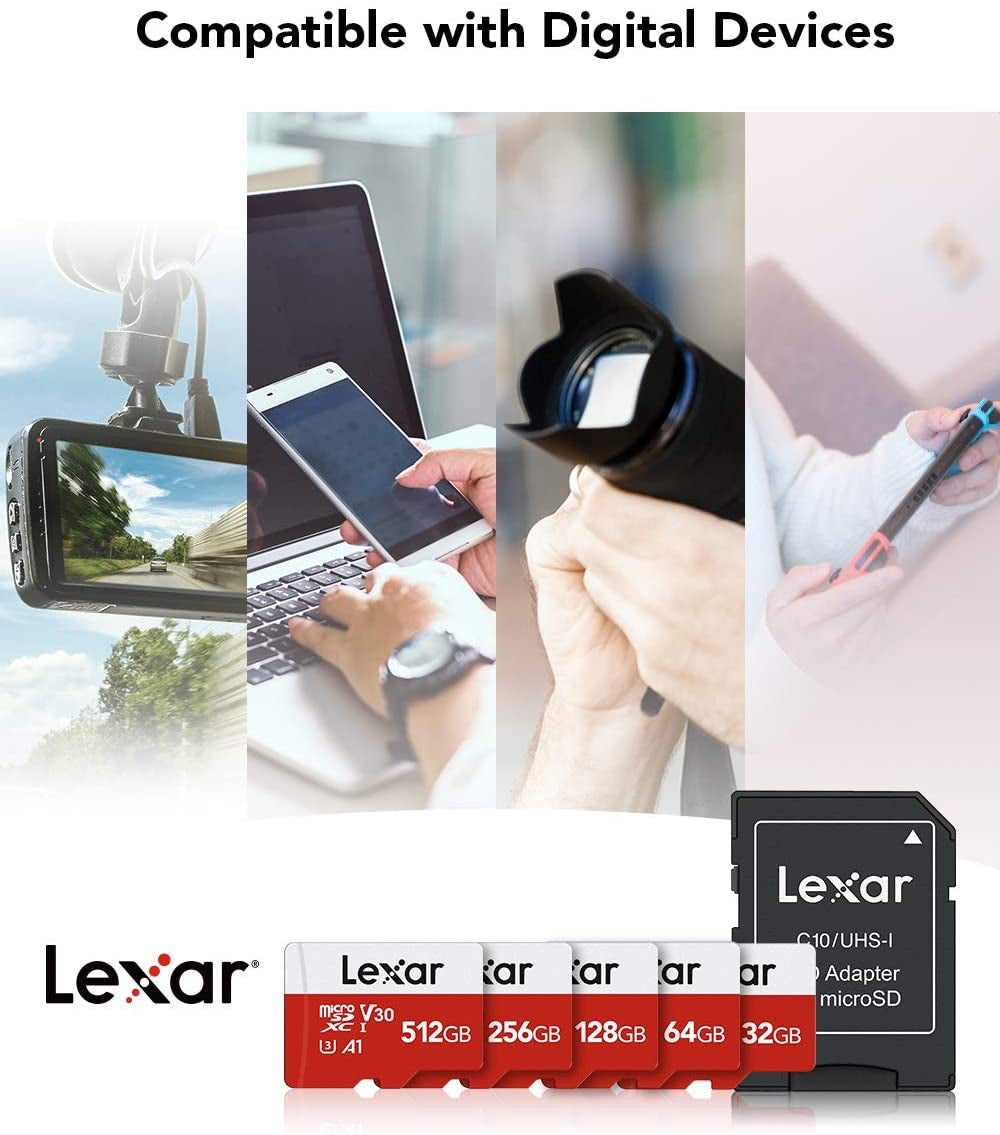 32GB Micro SD Card, Microsdhc UHS-I Flash Memory Card with Adapter - up to 100Mb/S, U1, Class10, V10, A1, High Speed TF Card