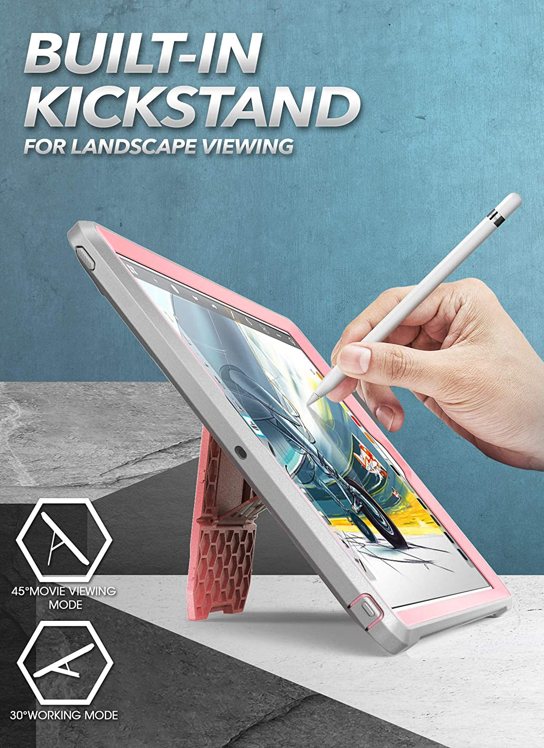 Heavy Duty Rugged Protective Case for iPad 9th Gen - Built-In Stand & Screen Protector (Unicorn Beetle Pro) - Compatible with iPad 10.2 (2021/2020/2019) - Stylish Rosegold Design